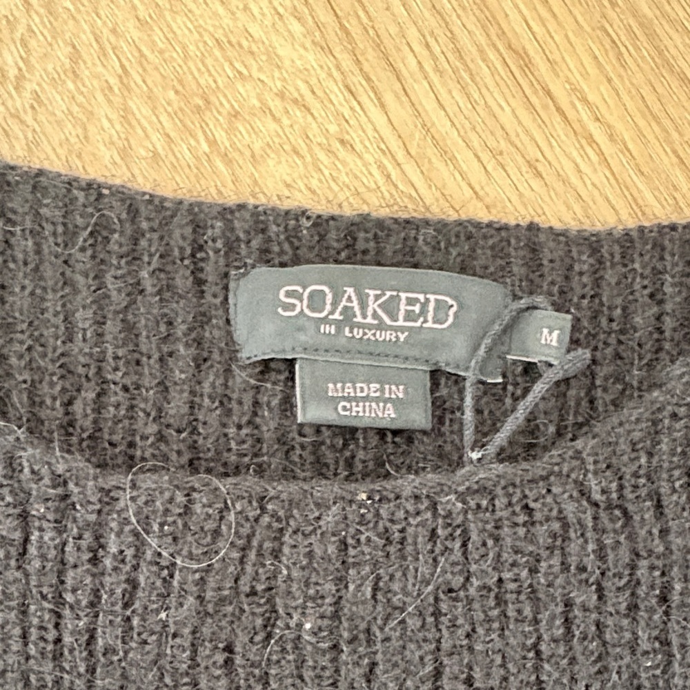 Black Women’s Knit Sweater - Classic Crewneck - Picture 2 of 3